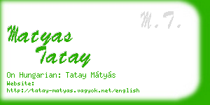 matyas tatay business card